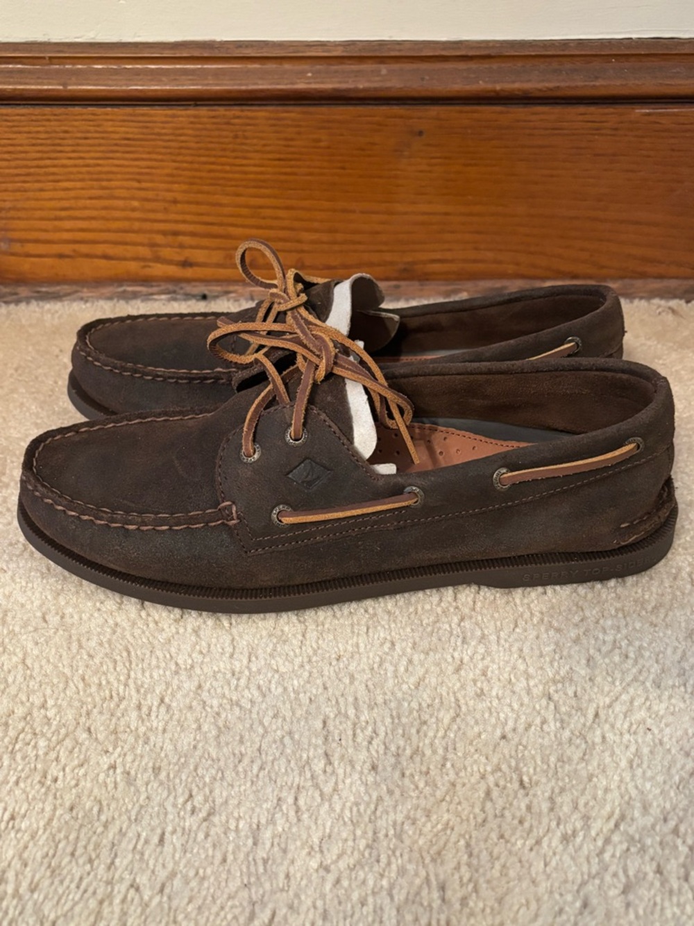 ✨HOST PICK✨- NWOT Sperry Men’s Dark Brown Suede Boat Shoes with Tan Laces - Picture 11 of 16